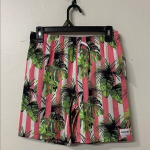 Hurley Kids Tropical Pink and Green Swim Trunks